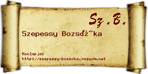 Szepessy Bozsóka névjegykártya